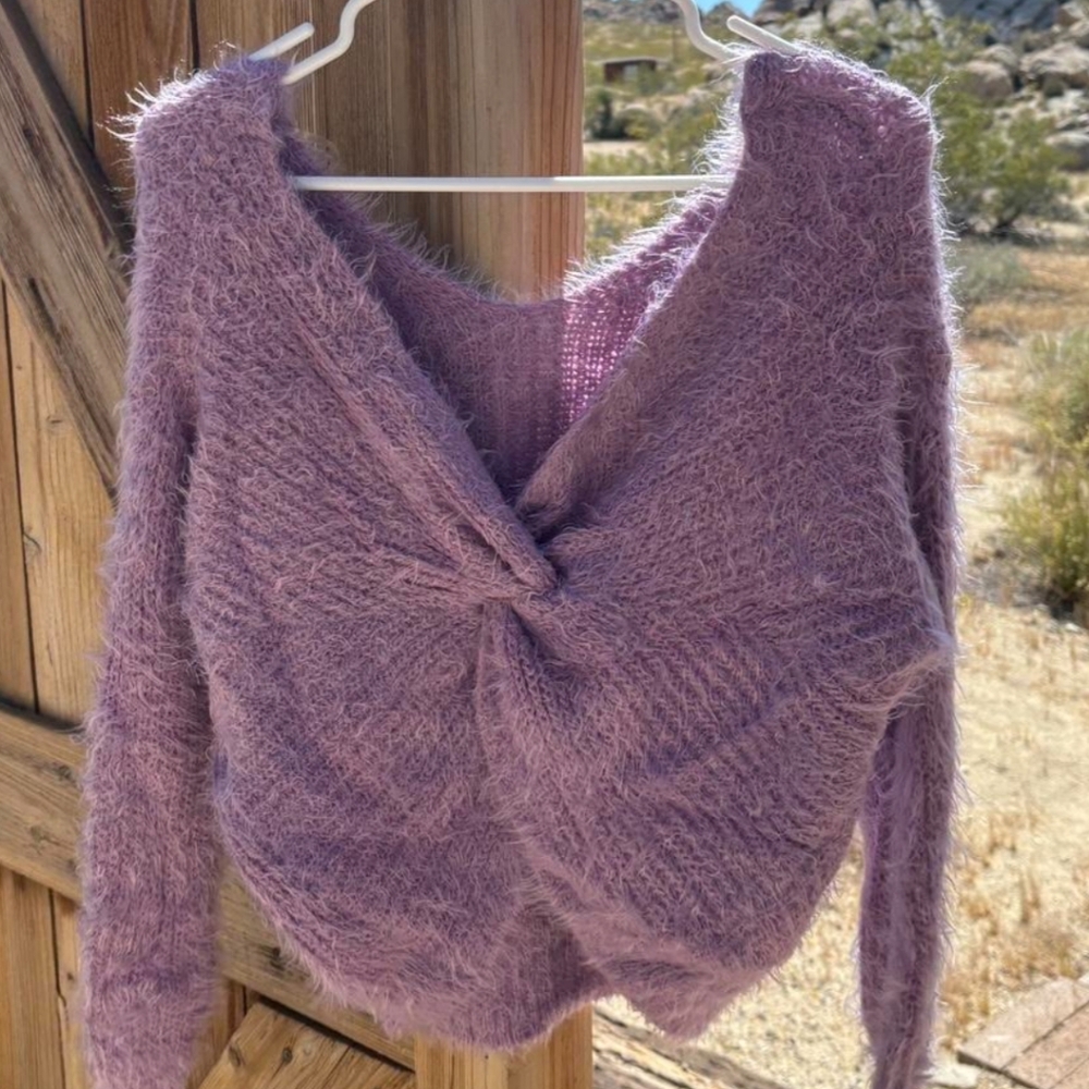 TeenBell Lilac Fuzzy Knit Top - Picture 2 of 8